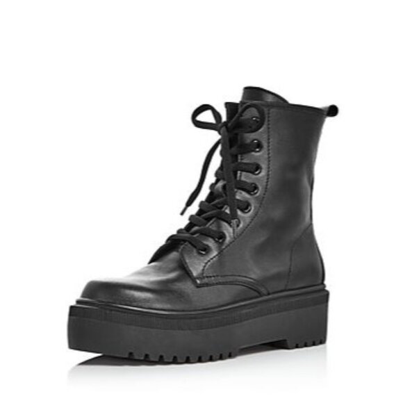 Aqua Logan Platform Hiker Boots Black 9.5M - Picture 1 of 16